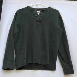 Eddie Bauer Dark Green Henley Pullover Long Sleeved Size S, Men’s